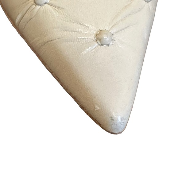 Allesandro Dell'ACQUA Cream Classic Quilted Look 4.5" Heel sz 37=6/6.5 - Picture 5 of 16